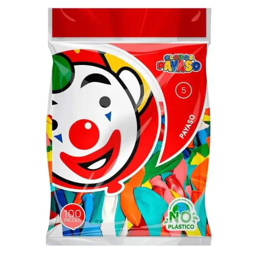 [081] 5" PAYASO SURTIDO C/100PZS