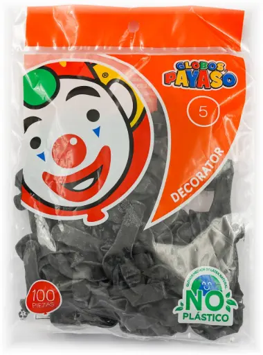 [654] 5" PAYASO NEGRO C/100PZ