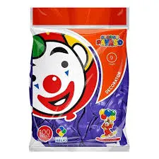 [385] 9" PAYASO VIOLETA C/100PZS