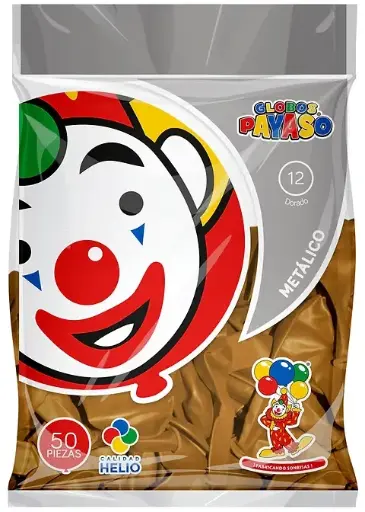 [231] 12" PAYASO METALICO DORADO C/50PZS