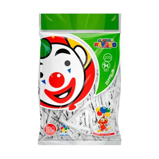 [750] 270" PAYASO BLANCO C/100PZS