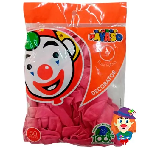 [5481] 9" PAYASO ROSA FUCSIA C/50PZS