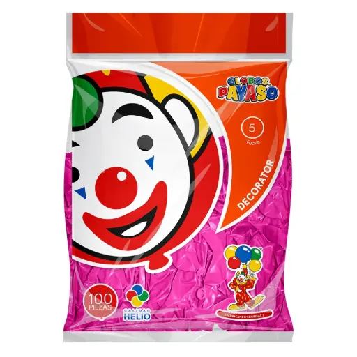 [5634] 5" PAYASO ROSA FUCSIA C/100PZS