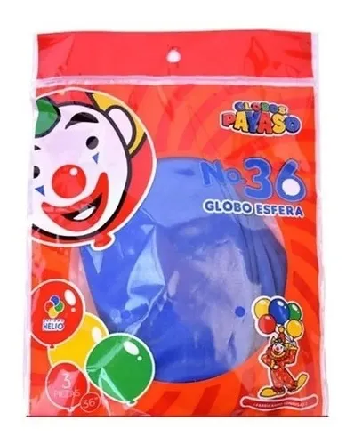 [03233] 36" PAYASO AZUL ROYAL C/3PZS