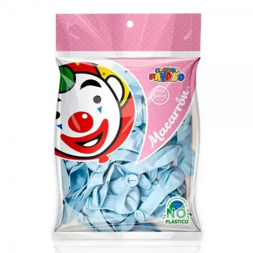 [70] 5" PAYASO MACARRON MORA AZUL C/50PZS