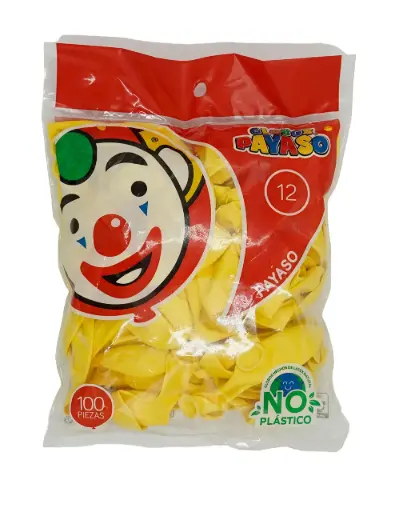 [84] 12" PAYASO AMARILLO C/100PZS