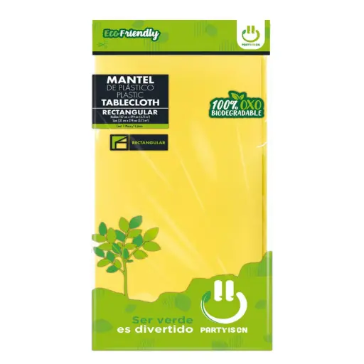 [55] MANTEL PLASTICO PARTY IS ON AMARILLO RECTANGULAR