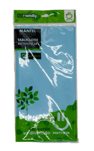 [709] MANTEL PLASTICO PARTY IS ON AZUL CIELO RECTANGULAR