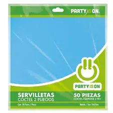 [267] SERVILLETA COCTEL PARTY IS ON AZUL CIELO C/50PZS