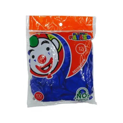 [134] 12" PAYASO PASTEL AZUL OBSCURO C/100PZS