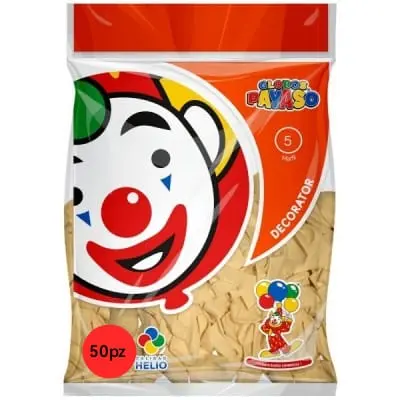 [5349] 5" PAYASO DECORATIVO BEIGE PIEL C/50PZS