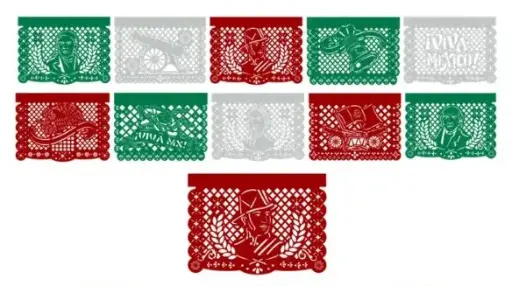 [2938] PAPEL PICADO TRICOLOR  5 METROS