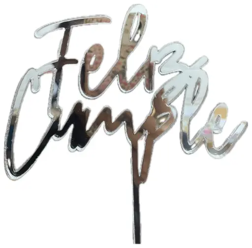 [78] CAKE TOPPER FELIZ CUMPLE PLATA