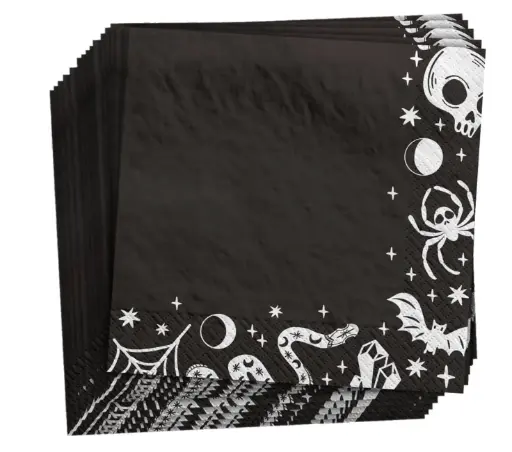 [664] SERVILLETAS PAPEL NEGRO HALLOWEEN