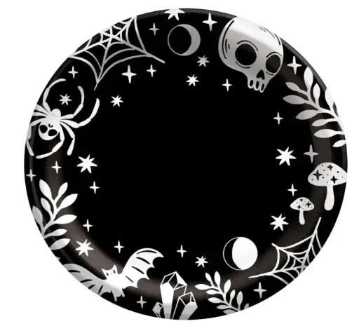 [87539] PLATO DESECHABLE NEGRO CALABERA Y AREÑAS
