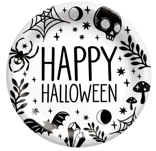 [46545] PLATO CHICO BLANCO HAPPY HALLOWEEN