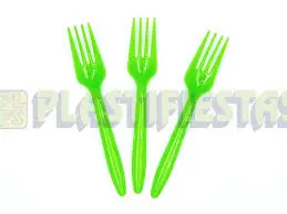 [3866] TENEDOR PLASTICO PARTY IS ON VERDE KIWI C/20PZS