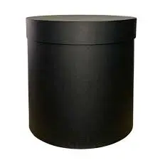 [758] CAJA DE REGALO CILINDRO NEGRO MEDIANO