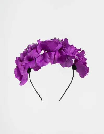 [4112] DIADEMA FLORES MORADA