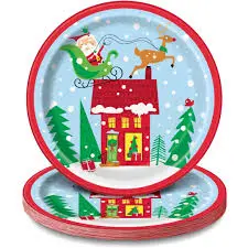 [8657] PLATES COLORFUL SANTA