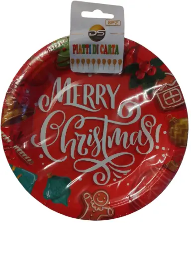 [0486] PLATO ROJO MERRY CHRISTMAS 