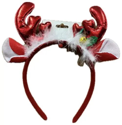 [5878] DIADEMA RENO ROJO CON CASCABEL