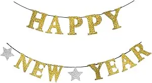 [7832] CARTEL DE LETRAS BRILLANTES HAPPY NEWE YEAR