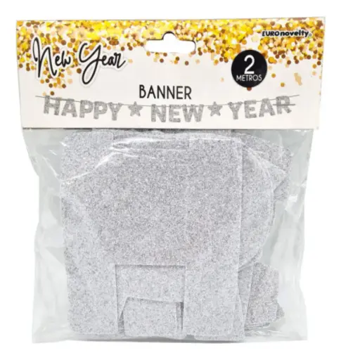 [3937] BANNER HAPPY NEW YEAR PLATA DE FOAMI 