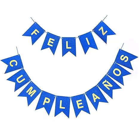 [3457] BANNER FELIZ CUMPLEAÑOS AZUL REY BRILLO