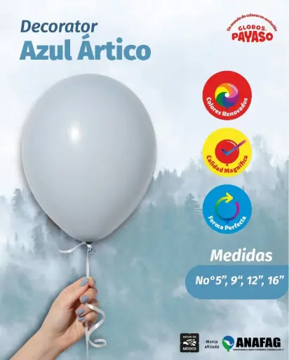 [2934] 5" PAYASO DECORATOR AZUL ARTICO C/100PZ